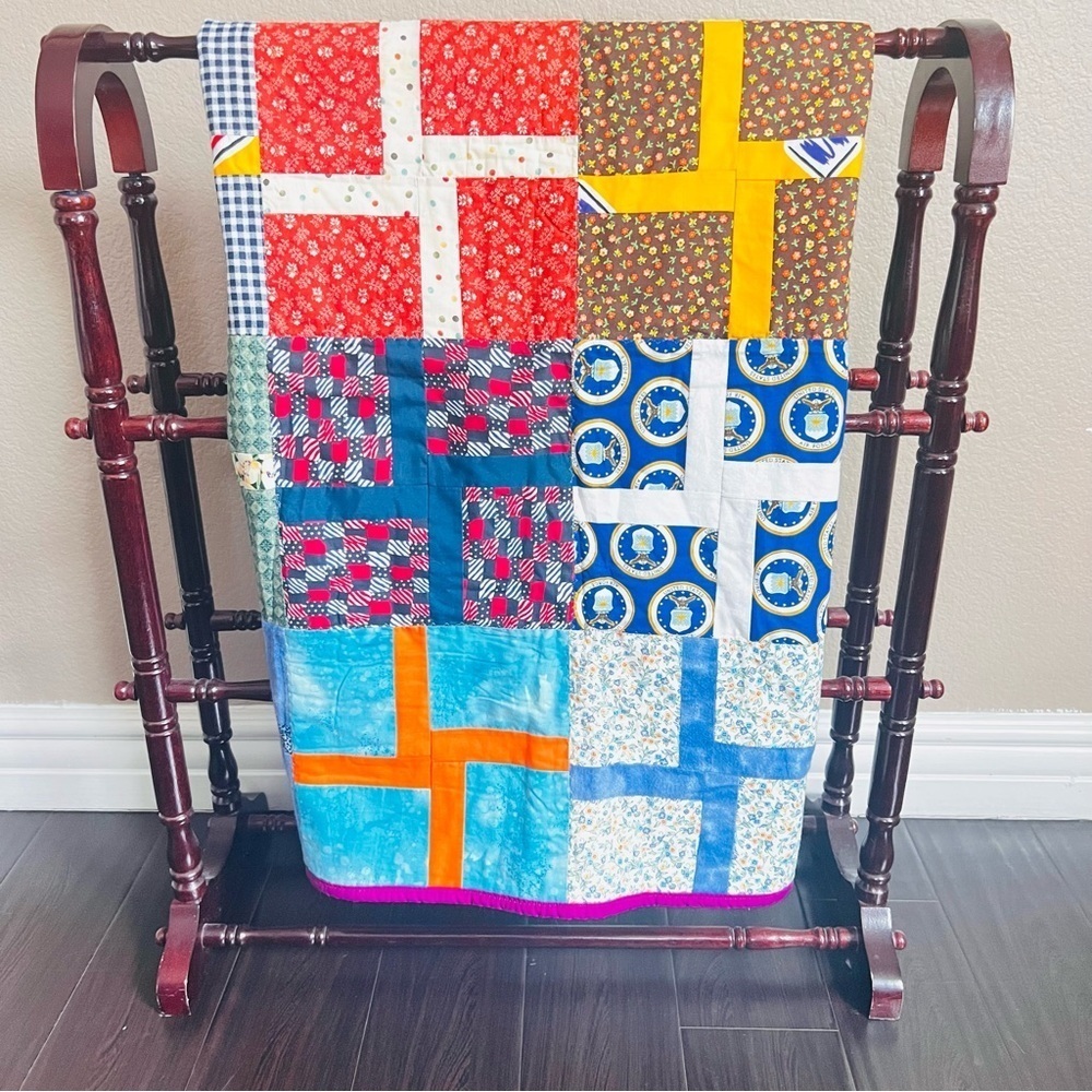 38”x38” Handmade Cotton Quilted Throw.  United States Air Force Quilt.